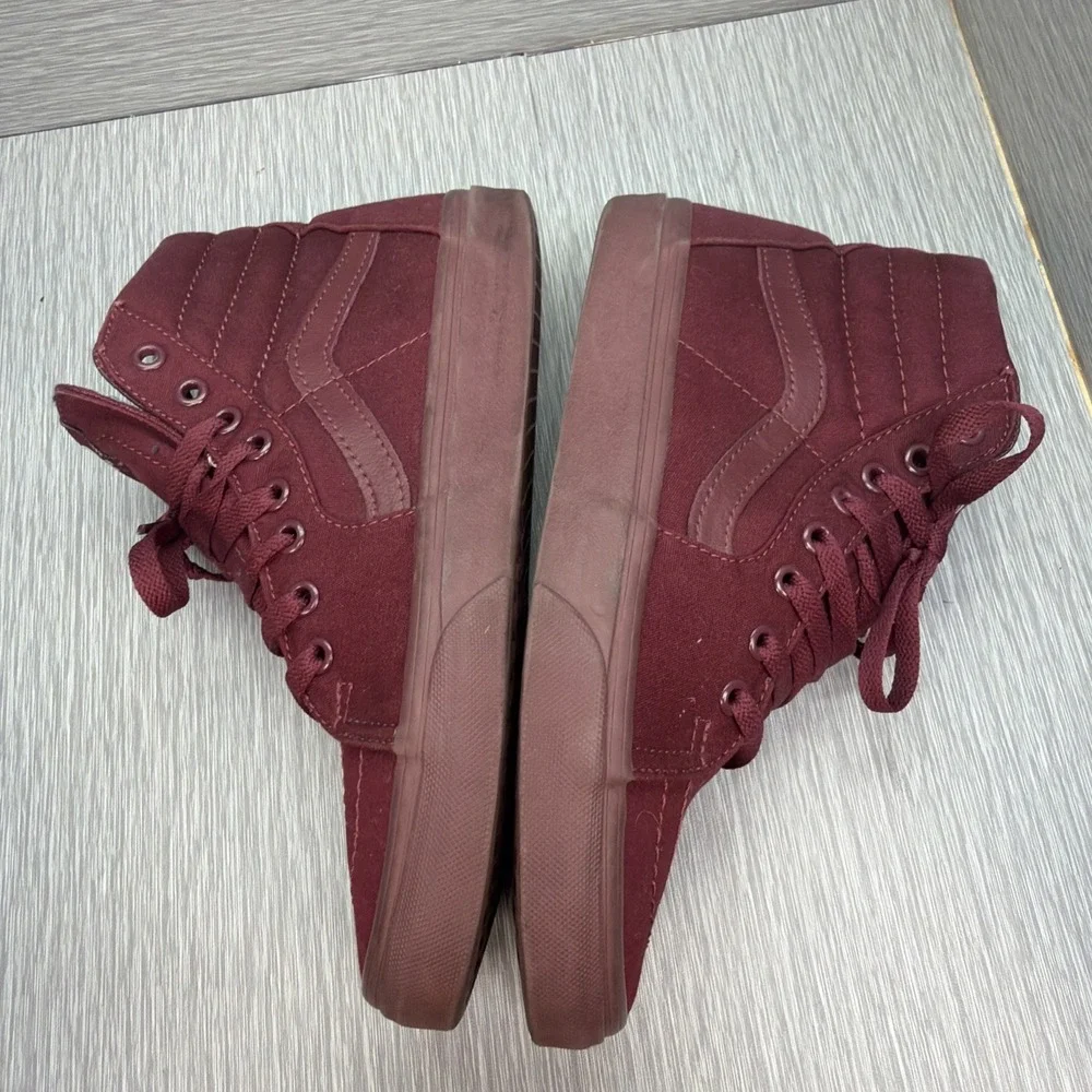 Vans Sk8-Hi Burgundy High Top Sneakers Men's‎ 8.5 Skate Shoes